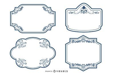Decorative ornate frames set