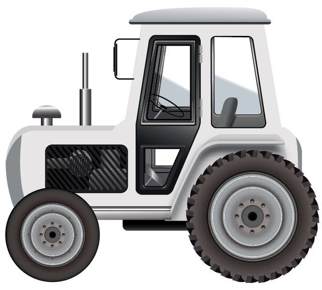 White 3D tractor illustration