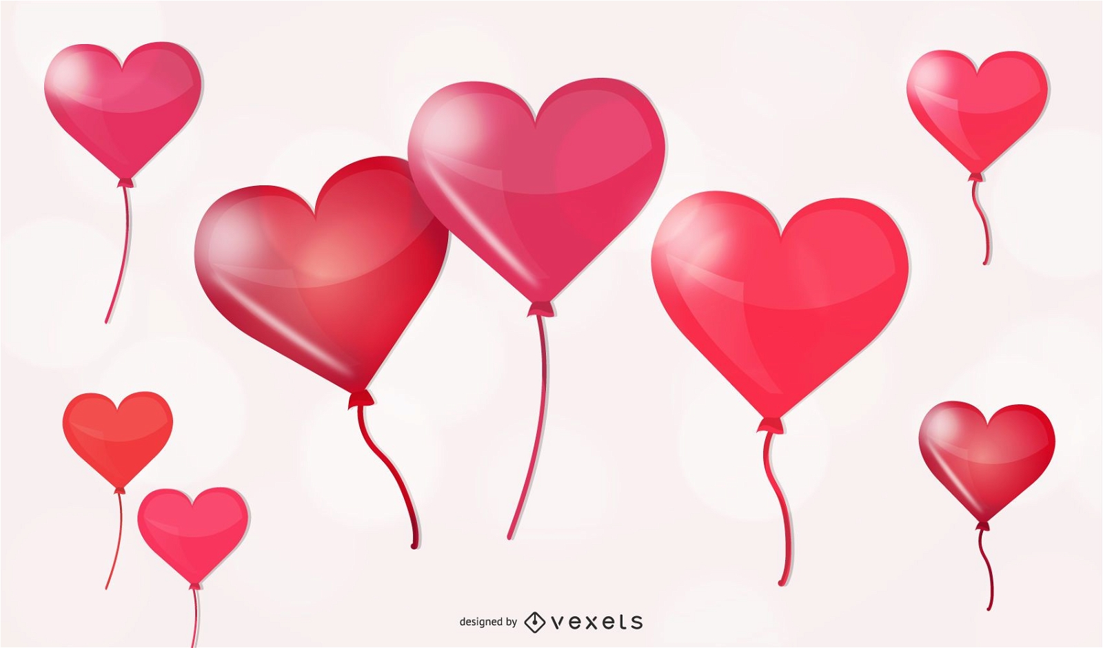 Balões em forma de coração