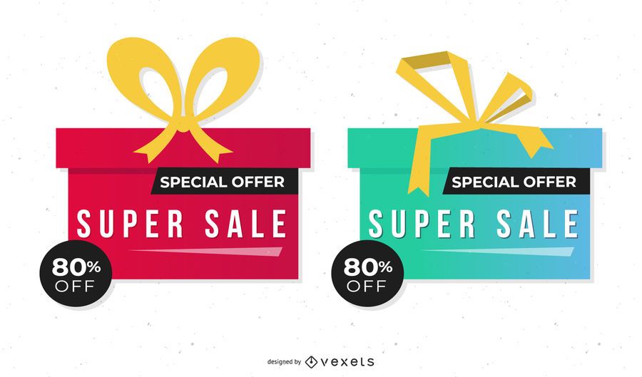 Dos cajas de descuento de vector Dos cajas de descuento de vector