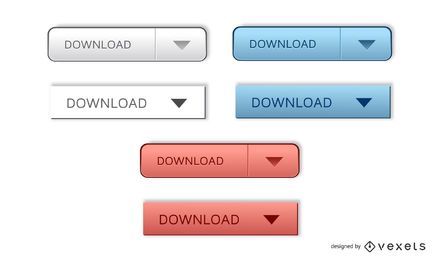 Botões de download de vetor brilhante
