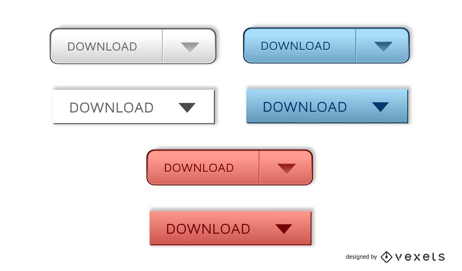 Glossy Vector Download Buttons