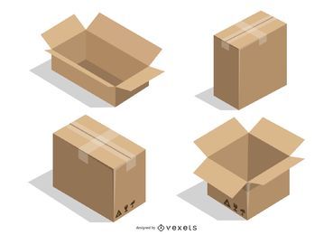 Caixas de papelão vetor Caixas de papelão vetor