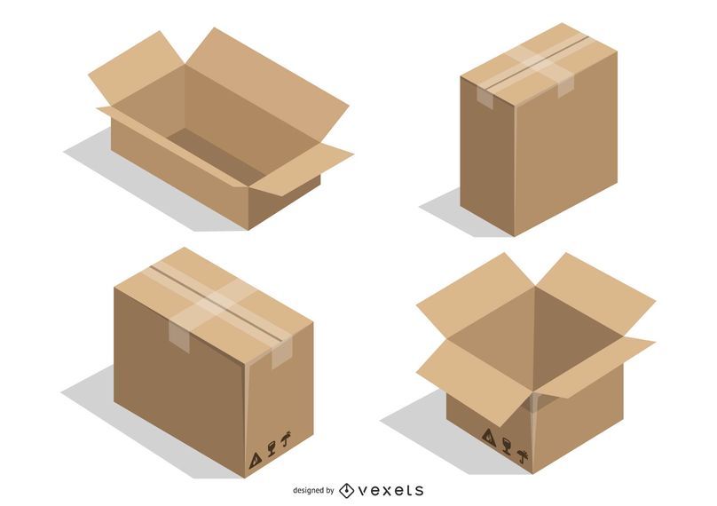 Vector Cardboard Boxes - Vector Download