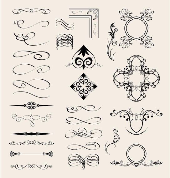 Vector Calligraphic Elements Vector Calligraphic Elements