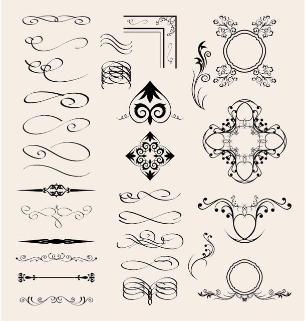 Vector Calligraphic Elements