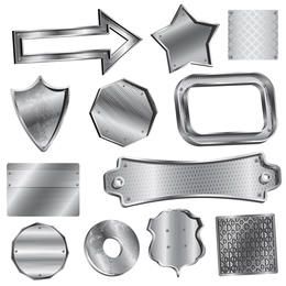 Insignias de metal vectoriales