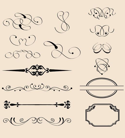 Vintage Calligraphic Decorations Vintage Calligraphic Decorations