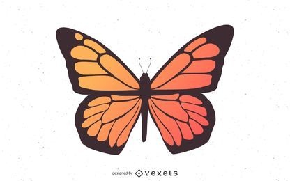 Ilustración de gradiente de mariposa monarca
