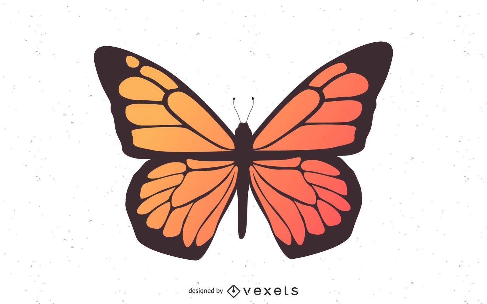 Ilustración de gradiente de mariposa monarca