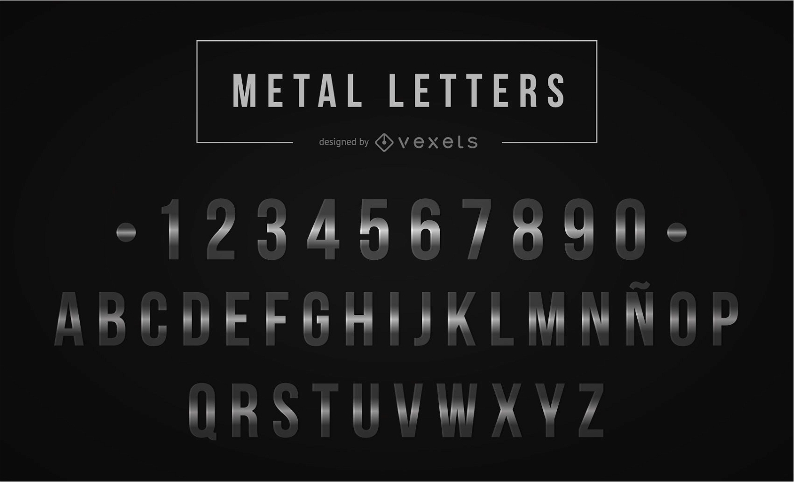 Letras de metal plateado