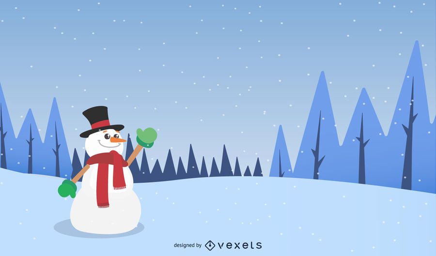 Winter landscape with snowman Winter landscape with snowman