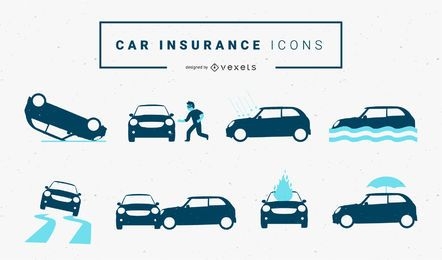 Ícones de seguro automóvel
