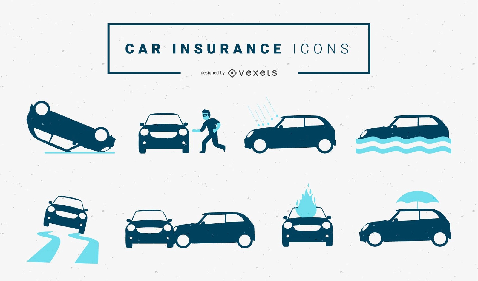 Iconos de seguro de coche