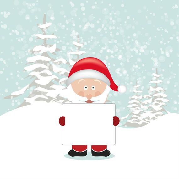 Papai Noel segurando o tabuleiro vazio Papai Noel segurando o tabuleiro vazio