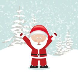 Santa con las manos arriba
