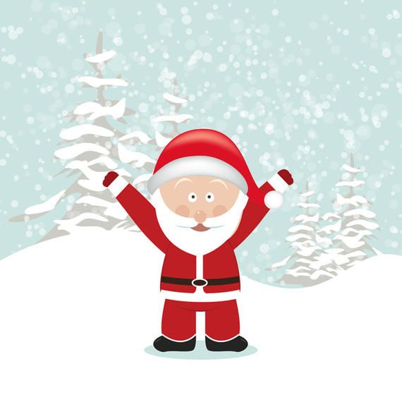 Santa with Hands Up Santa with Hands Up
