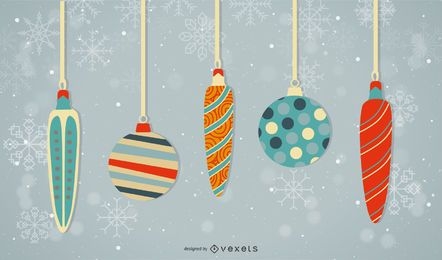 Christmas Balls with Snowflakes