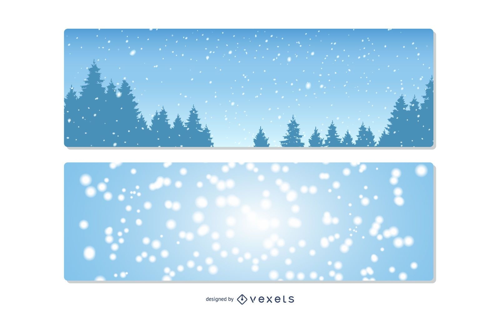 Conjunto de banner de navidad nevado