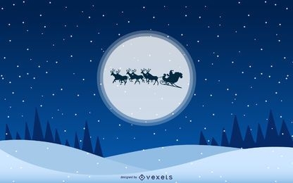 Santa Moon Christmas Backgrounds