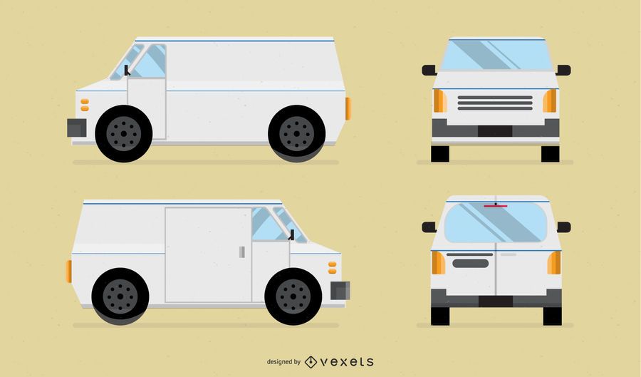 White Vector Van - Vector Download