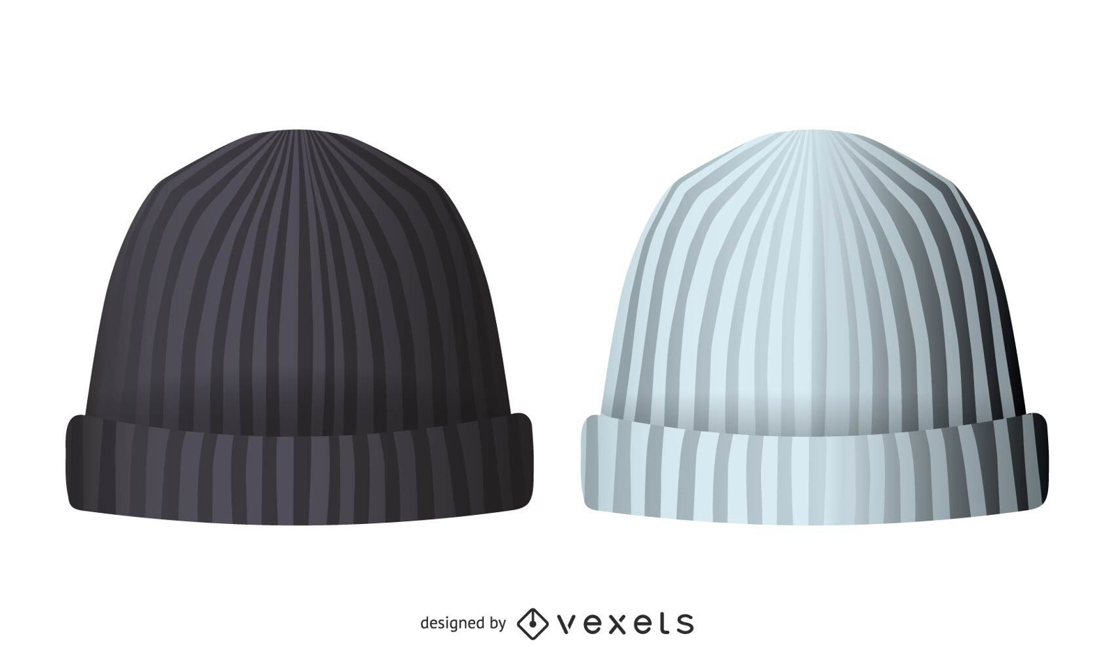 Desenho vetorial de gorro preto e branco