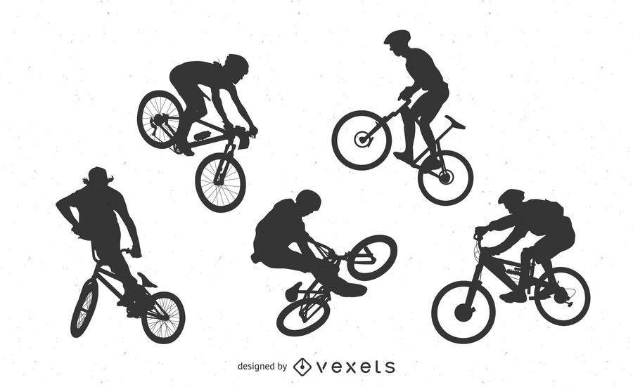BMX Bicycle Silhouettes BMX Bicycle Silhouettes