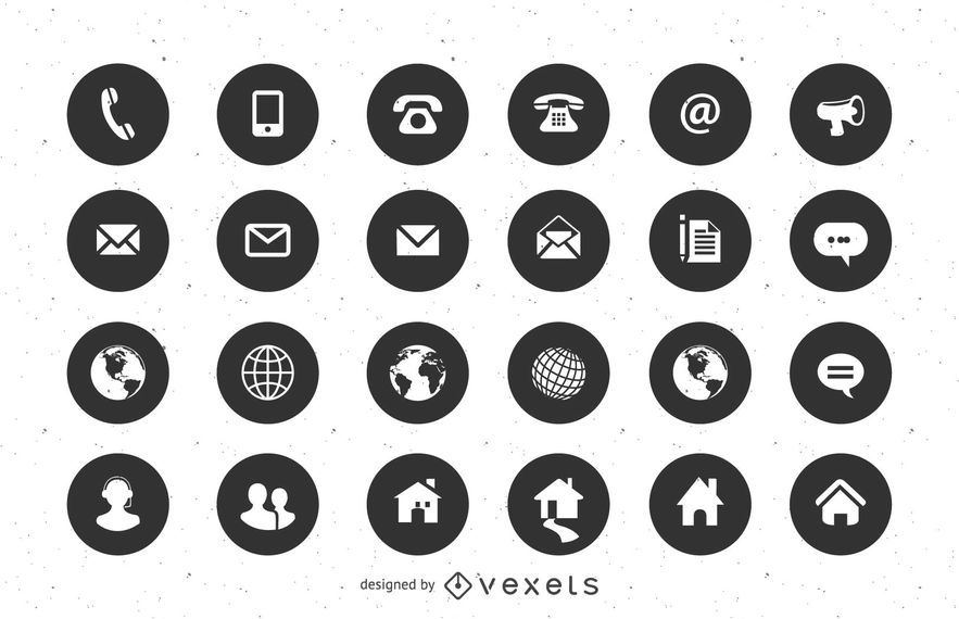 Iconos planos de contacto Iconos planos de contacto