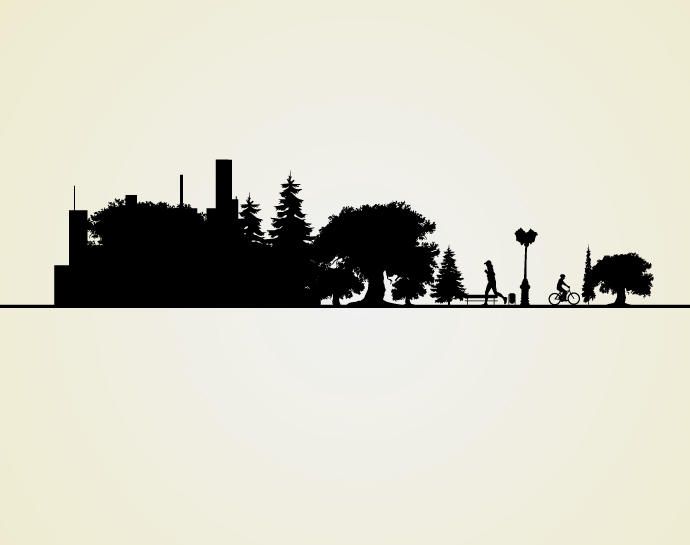 Paisaje urbano silueta del paisaje Paisaje urbano silueta del paisaje