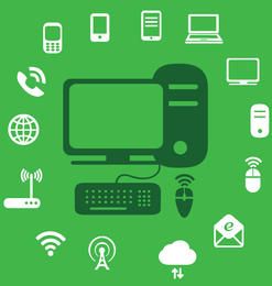 Technologie-Symbole Infografik