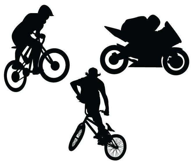 BMX Motorbike Silhouettes BMX Motorbike Silhouettes