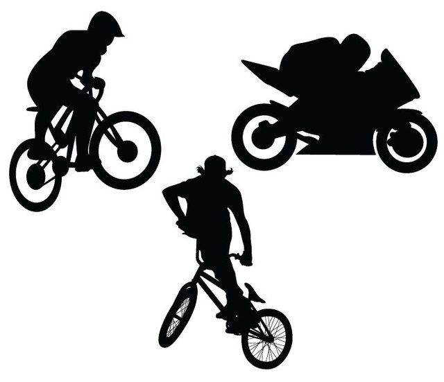 BMX Motorrad Silhouetten