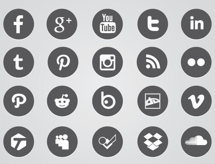 Iconos web circular Iconos web circular