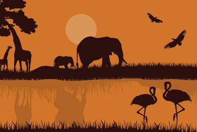 African Safari Silhouette African Safari Silhouette