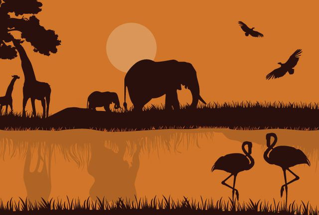 Download African Safari Silhouette - Vector Download