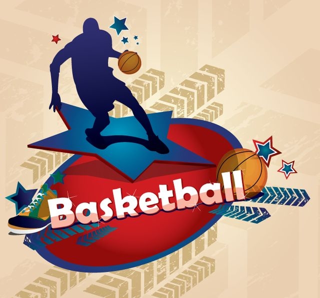 Basketball player fun illustration