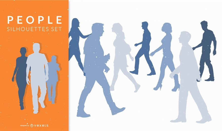 Walking People Silhouettes Walking People Silhouettes