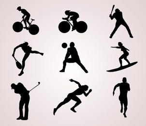 Sports Player Silhouettes