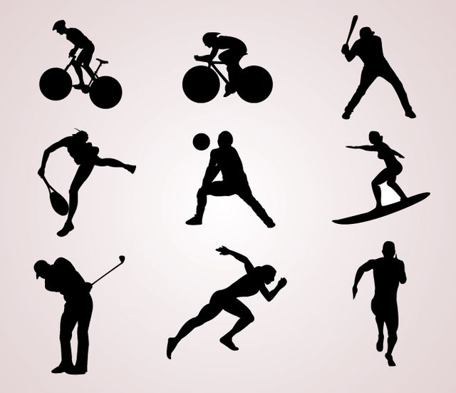 Sports Player Silhouettes Vector Download