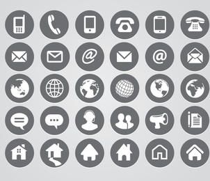Iconos de contacto redondeados Iconos de contacto redondeados