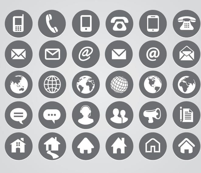 Iconos de contacto redondeados Iconos de contacto redondeados