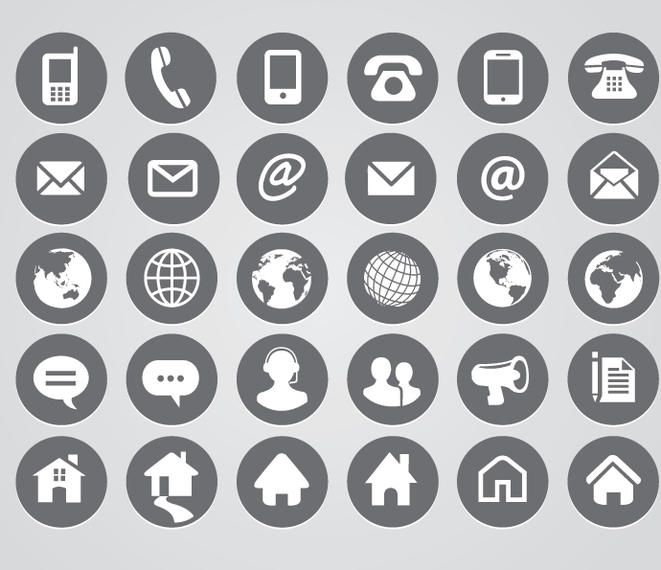 rounded contact icons