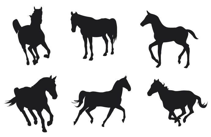 Horse Silhouettes set of 6 Horse Silhouettes set of 6