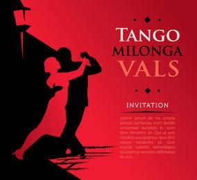 Diseño de ilustración de invitación de tango