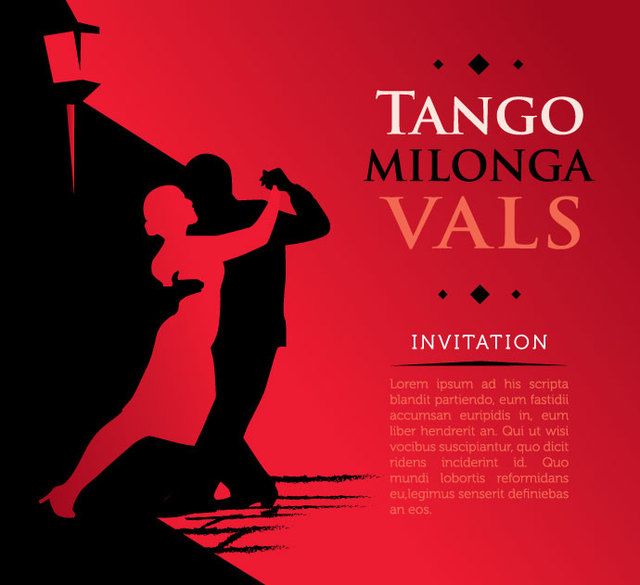 Design de ilustração de convite de tango