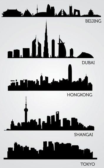 Siluetas de Asia Skyline Siluetas de Asia Skyline