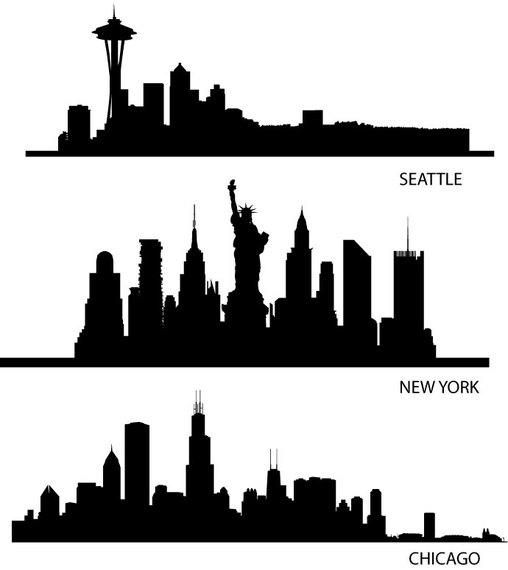 Skyline EUA Silhuetas Skyline EUA Silhuetas
