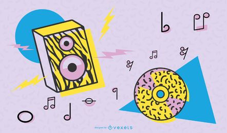 Vector de arte pop de música