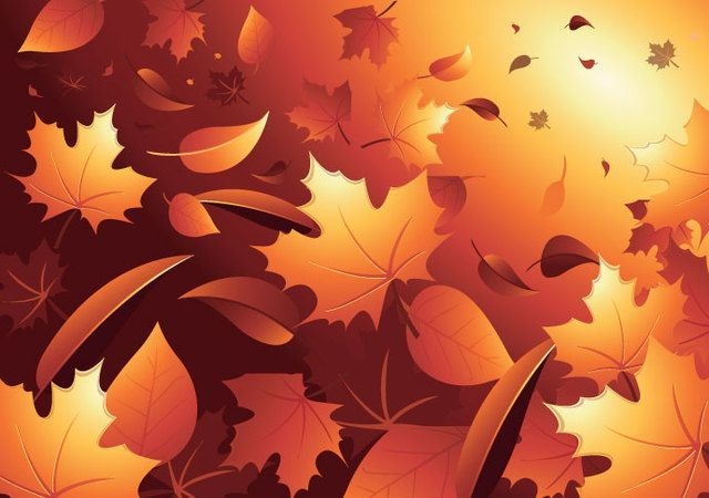 3D Autumn Leaves Background