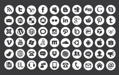Ícones de mídia social plana Ícones de mídia social plana
